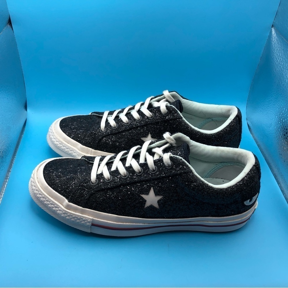 Converse All Star X Chiara Ferragni Womens Black Sparkle Sneakers Size 6.5